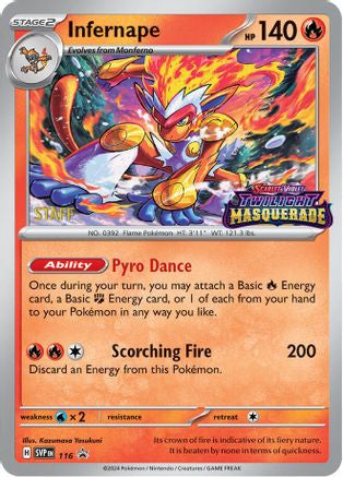 Infernape (Prerelease) [Staff] (116) - SV Scarlet & Violet Promo Cards Holofoil - Promo