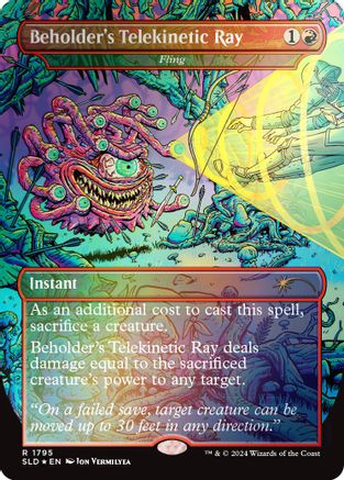 Beholder's Telekinetic Ray - Fling (Rainbow Foil) (SLD-1795) - Secret Lair Drop Series Foil