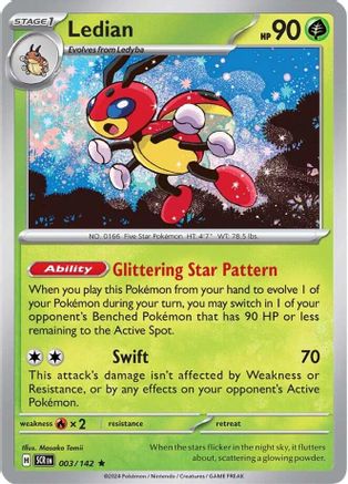 Ledian (3/142) - SV07 Stellar Crown Holofoil - Rare