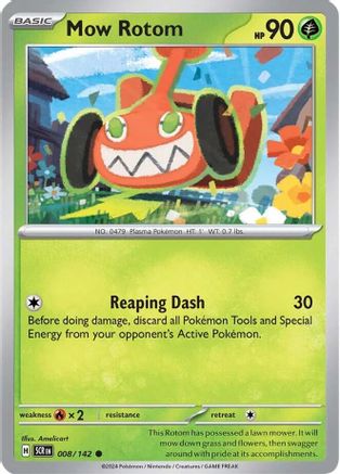 Mow Rotom (8/142) - SV07 Stellar Crown Reverse Holofoil - Common