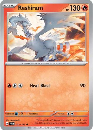 Reshiram (22/142) - SV07 Stellar Crown  - Uncommon