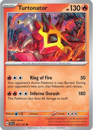Turtonator (25/142) - SV07 Stellar Crown Reverse Holofoil - Common