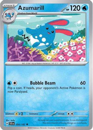 Azumarill (34/142) - SV07 Stellar Crown Reverse Holofoil - Uncommon