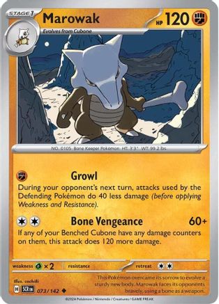 Marowak (73/142) - SV07 Stellar Crown Reverse Holofoil - Uncommon