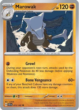 Marowak 73 - SV07 Stellar Crown Reverse Holofoil