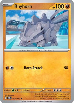 Rhyhorn (74/142) - SV07 Stellar Crown  - Common