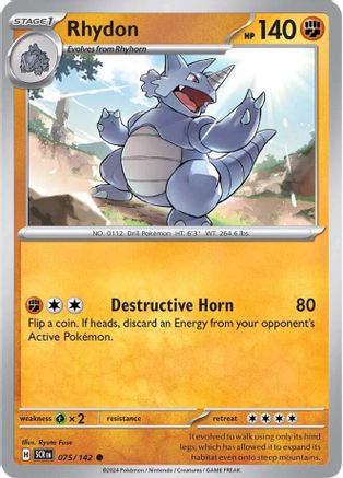 Rhydon (75/142) - SV07 Stellar Crown Reverse Holofoil - Common
