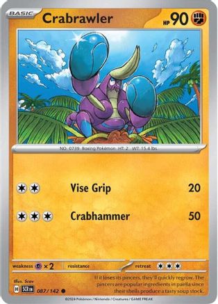 Crabrawler (87/142) - SV07 Stellar Crown Reverse Holofoil - Common