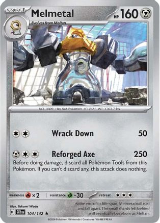 Melmetal (104/142) - SV07 Stellar Crown Holofoil - Rare