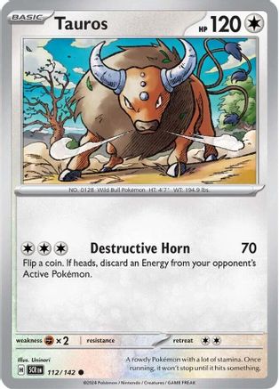 Tauros 112 - SV07 Stellar Crown Reverse Holofoil