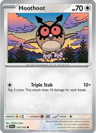 Hoothoot (114/142) - SV07 Stellar Crown Reverse Holofoil - Common