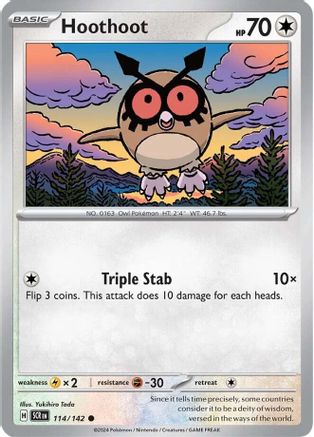 Hoothoot 114 - SV07 Stellar Crown Reverse Holofoil