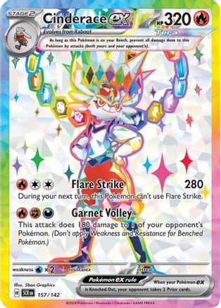 Cinderace ex (157/142) - SV07 Stellar Crown Holofoil - Ultra Rare