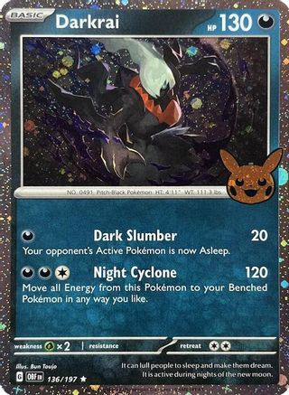 Darkrai (Cosmos Holo) (136/197) - Trick or Trade BOOster Bundle 2024 Holofoil - Holo Rare