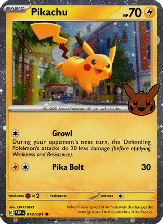 Pikachu - 018/091 (Cosmos Holo) 18 - Trick or Trade BOOster Bundle 2024 Holofoil