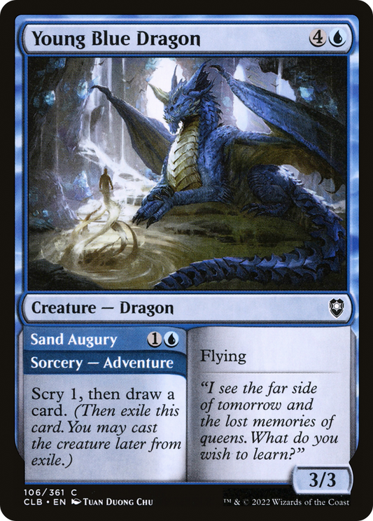 Young Blue Dragon // Sand Augury (CLB-106) - Commander Legends: Battle for Baldur's Gate