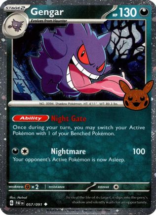 Gengar (Cosmos Holo) 057/091 - Trick or Trade BOOster Bundle 2024 Holofoil - Holo Rare