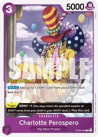 (OP08-068) Charlotte Perospero - Two Legends Pre-Release Cards Normal