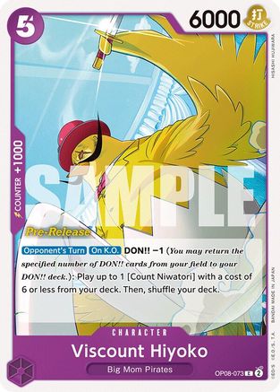 (OP08-073) Viscount Hiyoko - Two Legends Pre-Release Cards Normal