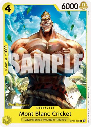 (OP08-108) Mont Blanc Cricket - Two Legends Pre-Release Cards Normal