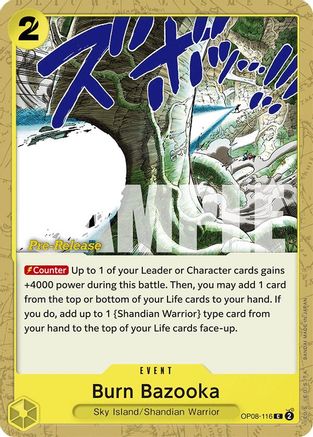 (OP08-116) Burn Bazooka - Two Legends Pre-Release Cards Normal