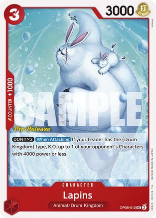 (OP08-012) Lapins - Two Legends Pre-Release Cards Normal