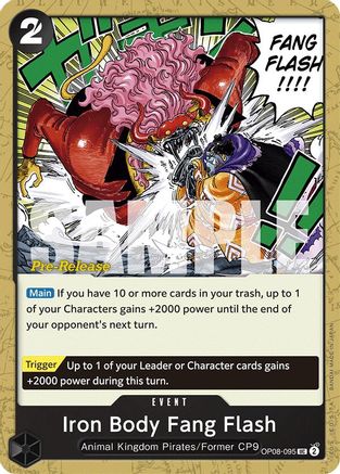 (OP08-095) Iron Body Fang Flash - Two Legends Pre-Release Cards Normal