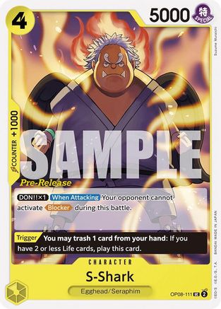(OP08-111) S-Shark - Two Legends Pre-Release Cards Normal