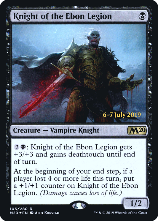 Knight of the Ebon Legion (PRE-105S) - Core Set 2020 Promos (Prerelease) Foil