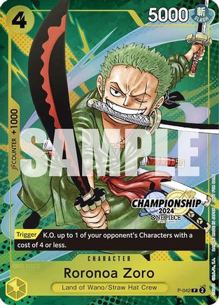 Roronoa Zoro (CS 2024 Event Pack Finalist) (P-042) - One Piece Promotion Cards Foil