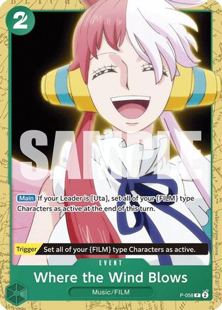 (P-058) Where the Wind Blows - Starter Deck 16: GREEN Uta Normal