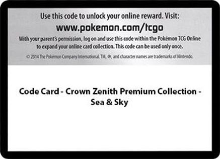 Code Card - Sea & Sky Premium Collection - Crown Zenith