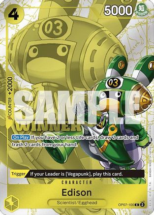 (OP07-100) Edison (Winner Pack 2024 Oct.-Dec.) - One Piece Promotion Cards Foil