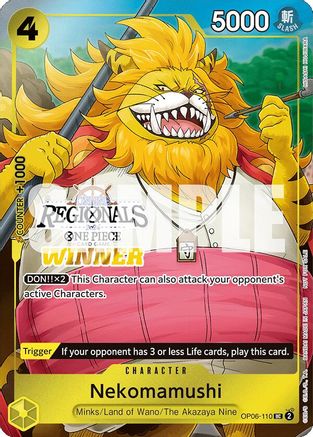 (OP06-110) Nekomamushi (Online Regional 2024 Vol. 3) [Winner] - One Piece Promotion Cards Nonfoil