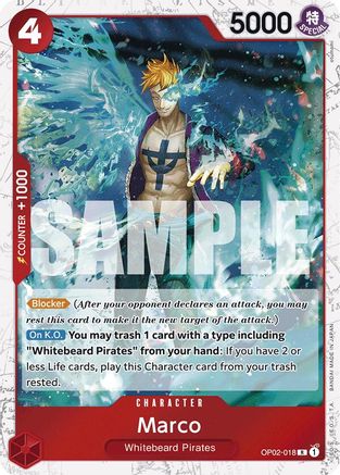 (OP02-018) Marco (Jolly Roger Foil) - Premium Booster -The Best- Foil