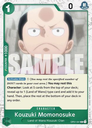 (OP01-041) Kouzuki Momonosuke (Jolly Roger Foil) - Premium Booster -The Best- Foil