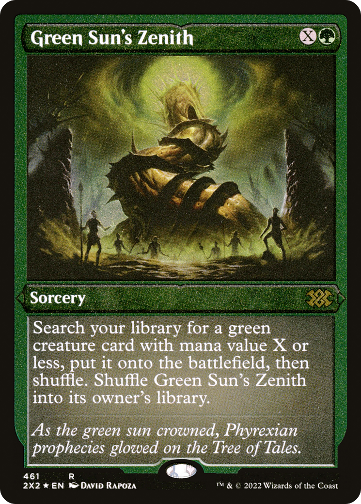 Green Sun's Zenith (2X2-461) - Double Masters 2022 Etched Foil