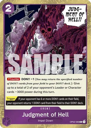 Judgment of Hell (Jolly Roger Foil) (OP02-089) - Premium Booster