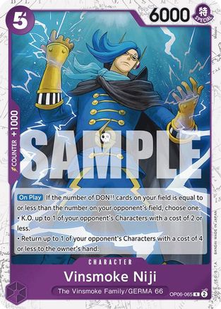 (OP06-065) Vinsmoke Niji (OP06-065) (Jolly Roger Foil) - Premium Booster -The Best- Foil