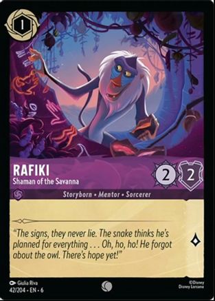 (42/204) Rafiki - Shaman of the Savanna - Azurite Sea Cold Foil