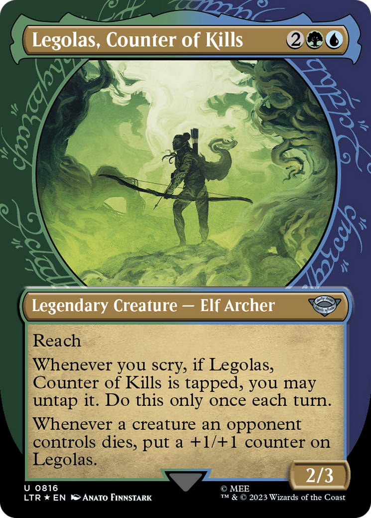 Legolas, Counter of Kills (LTR-816) - The Lord of the Rings: Tales of Middle-earth: (Showcase) (Borderless) Foil