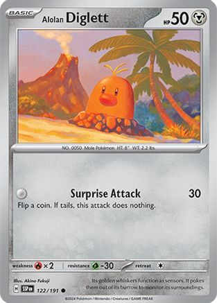 Alolan Diglett (122/191) - SV08 Surging Sparks Reverse Holofoil - Common