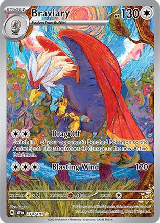 Braviary (214/191) - SV08 Surging Sparks Holofoil - Illustration Rare