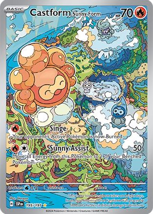 Castform Sunny Form (195/191) - SV08 Surging Sparks Holofoil - Illustration Rare