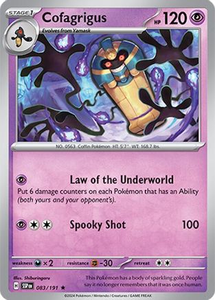 Cofagrigus (83/191) - SV08 Surging Sparks Reverse Holofoil - Rare