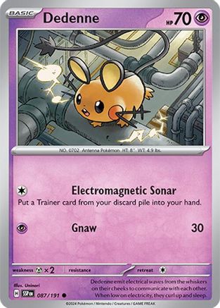 Dedenne 87 - SV08 Surging Sparks Reverse Holofoil