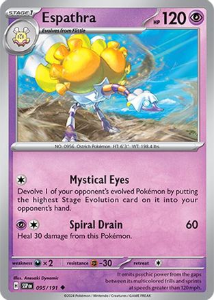 Espathra (95/191) - SV08 Surging Sparks Reverse Holofoil - Uncommon