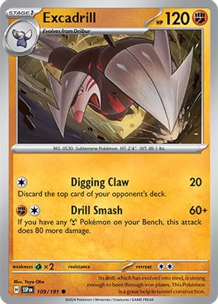 Excadrill (109/191) - SV08 Surging Sparks Reverse Holofoil - Common