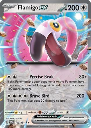 Flamigo ex (160/191) - SV08 Surging Sparks Holofoil - Double Rare