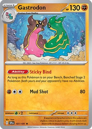 Gastrodon (107/191) - SV08 Surging Sparks Reverse Holofoil - Rare